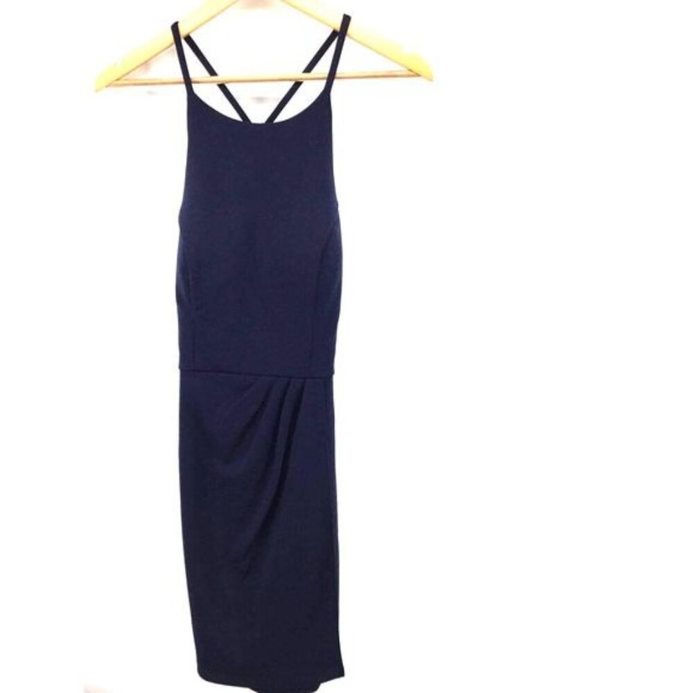 Speechless Lace Back Wrap Bodycon Dress Midnight Blue Size 11 Juniors New‎ - Picture 5 of 9